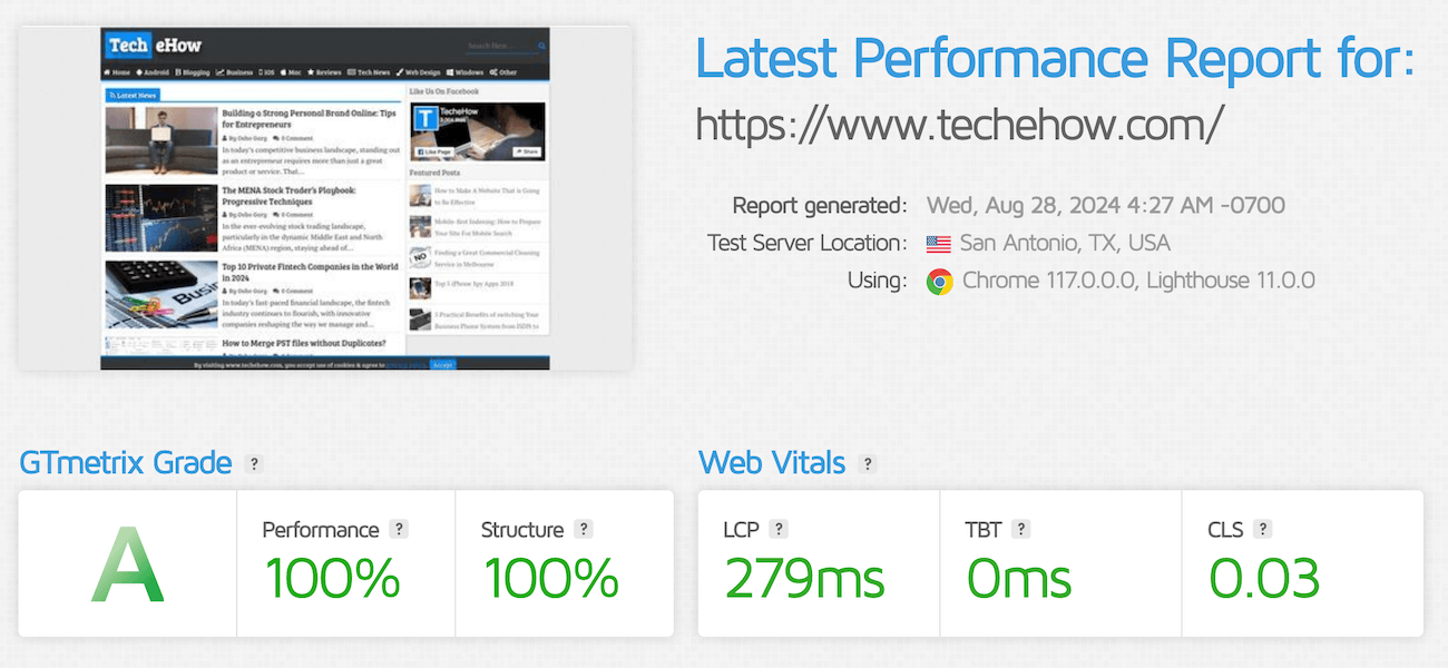 TecheHow PageSpeed